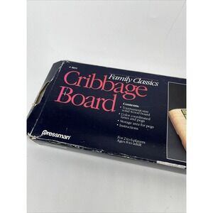 Vintage‎ Cribbage Board Pressman Family Classics Tournament Peg Storage